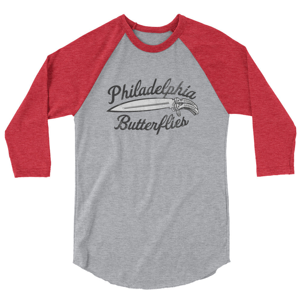 Philadelphia Phillies Tiny Turnip Women's Military Star 3/4-Sleeve Raglan T- Shirt - White/Red