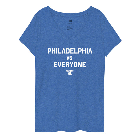 Philadelphia Vs Everyone Women’s Recycled V-neck T-shirt - Philly Habit